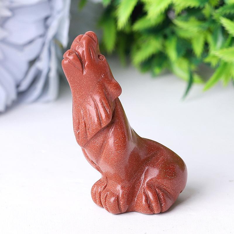 2.5" Wolf Crystal Carvings Wholesale Crystals