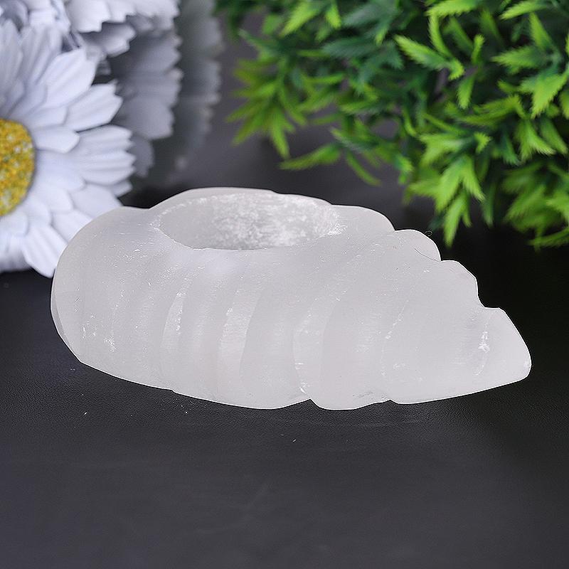 4.5" Shell Shape Selenite Candle Holder Wholesale Crystals