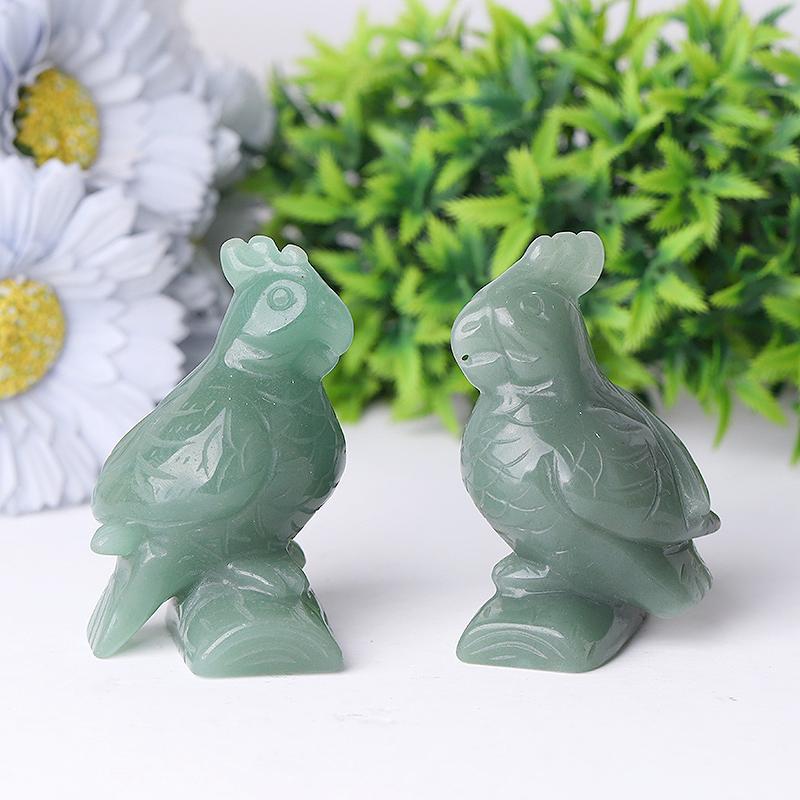 3" Green Aventurine Parot Crystal Carvings Wholesale Crystals