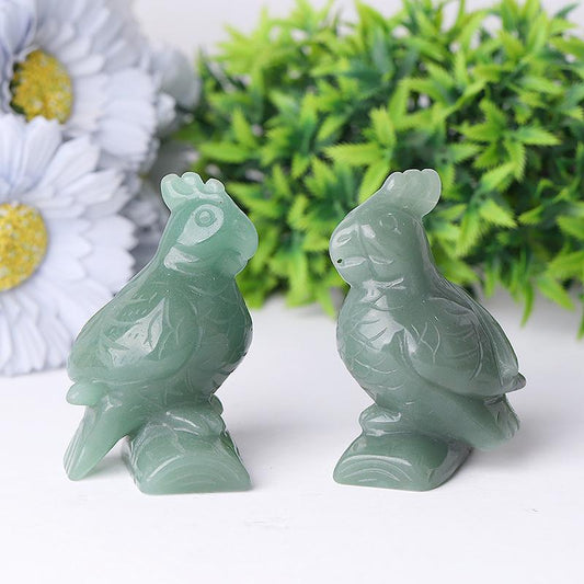 3" Green Aventurine Parot Crystal Carvings Wholesale Crystals