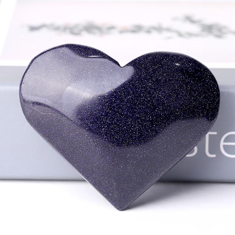 2.5-3.0" Blue Sandstone Heart Shape Crystal Carvings Wholesale Crystals