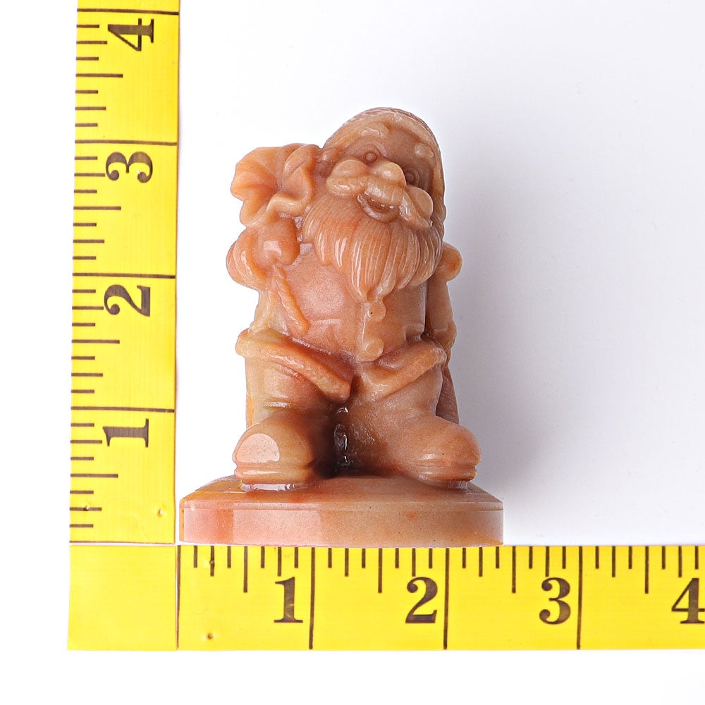 3" Peach Aventurine Santa Claus Crystal Carvings for Christmas Wholesale Crystals