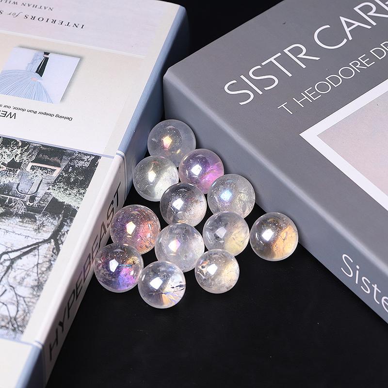 0.25kg Aura Clear Quartz Crystal Sphere Wholesale Crystals