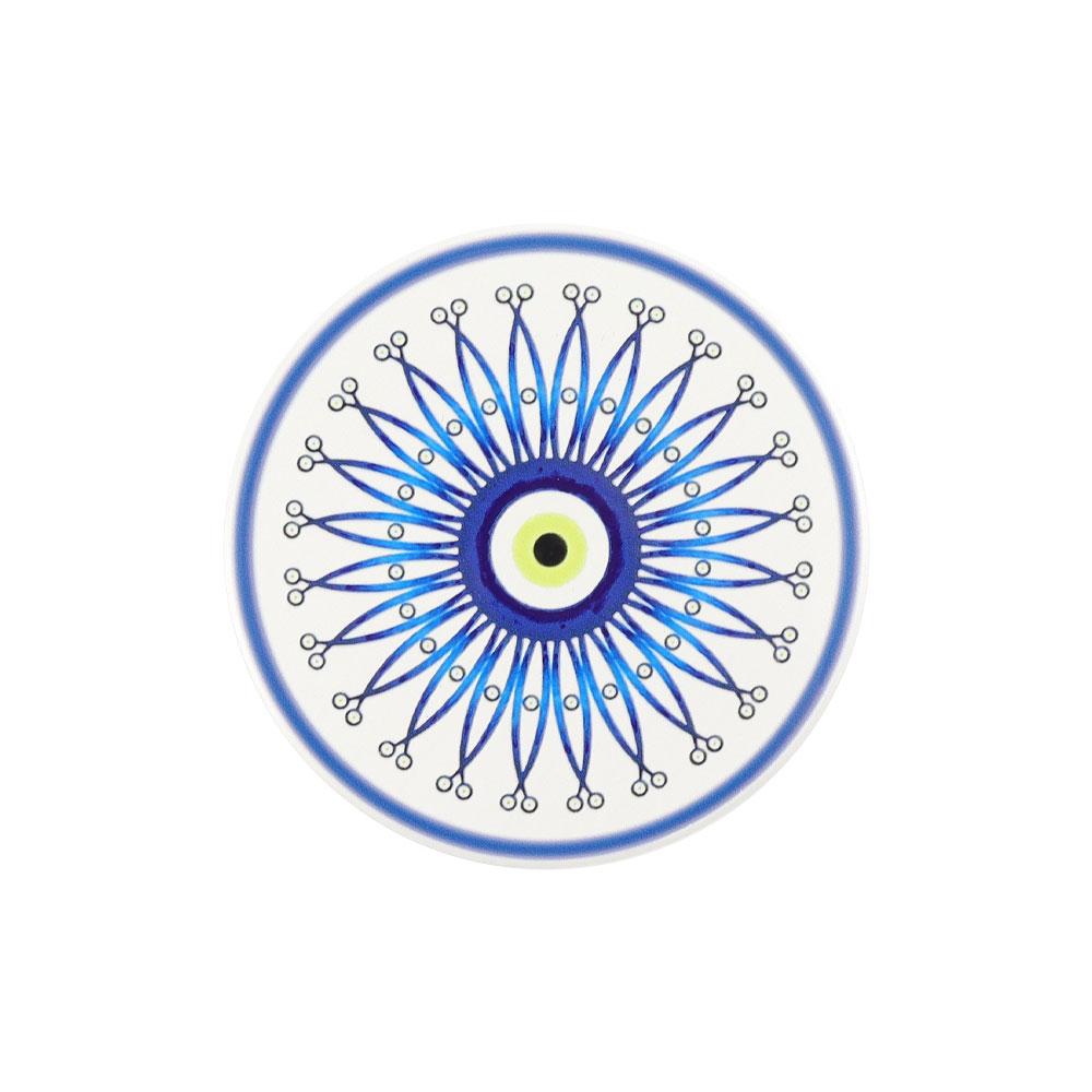 Round Ceramic Coaster Eye Painting Wholesale Crystals