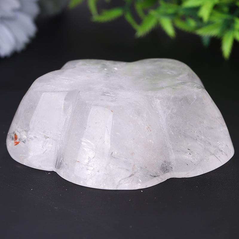 3.5" Clear Quartz Flower Shape Bowl Crystal Carvings Wholesale Crystals
