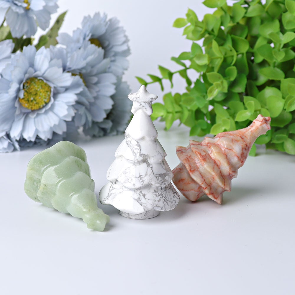 2"-2.5" Christmas Tree Crystal Carvings Wholesale Crystals