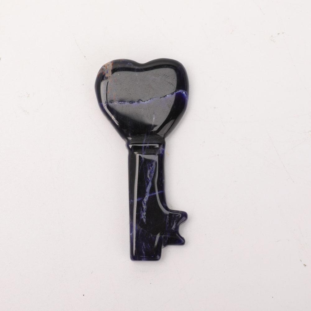 3" Sodalite Heart Key Carvings 1pc Wholesale Crystals