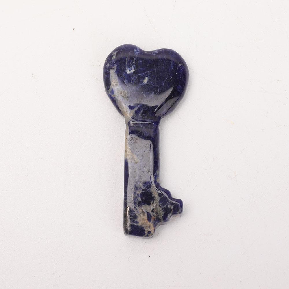 3" Sodalite Heart Key Carvings 1pc Wholesale Crystals