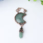 3.6" Green Aventurine Moon Design Pendant Wholesale Crystals