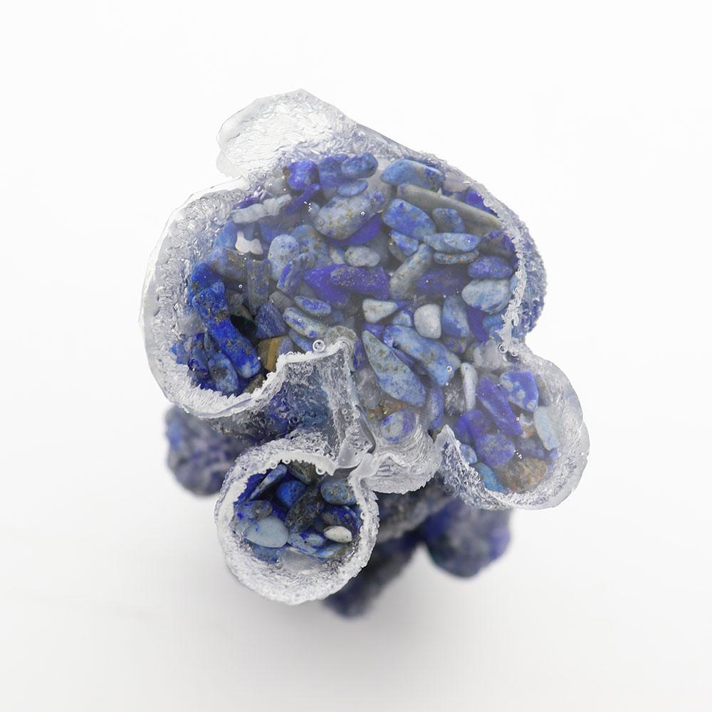 Resin Dog Figurines with Lapis Gravel Toy Poodle Wholesale Crystals