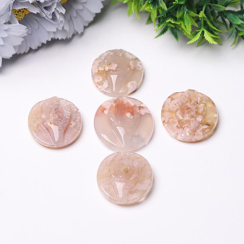1.5" Flower Agate Crystal Carvings Wholesale Crystals