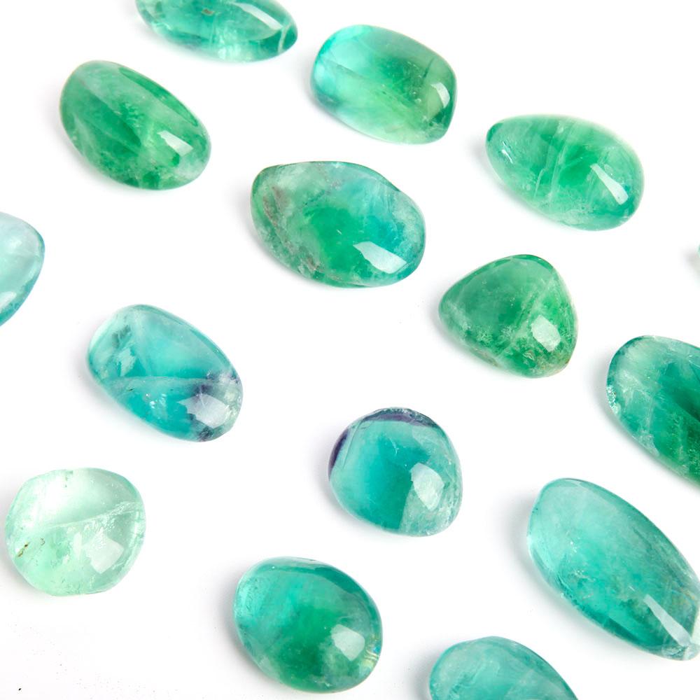 0.1kg Green Fluorite Crystal Tumbles Wholesale Crystals