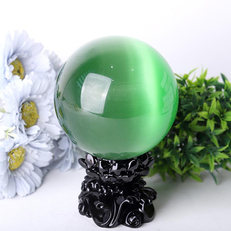 95mm Cat Eye Crystal Spheres Wholesale Crystals