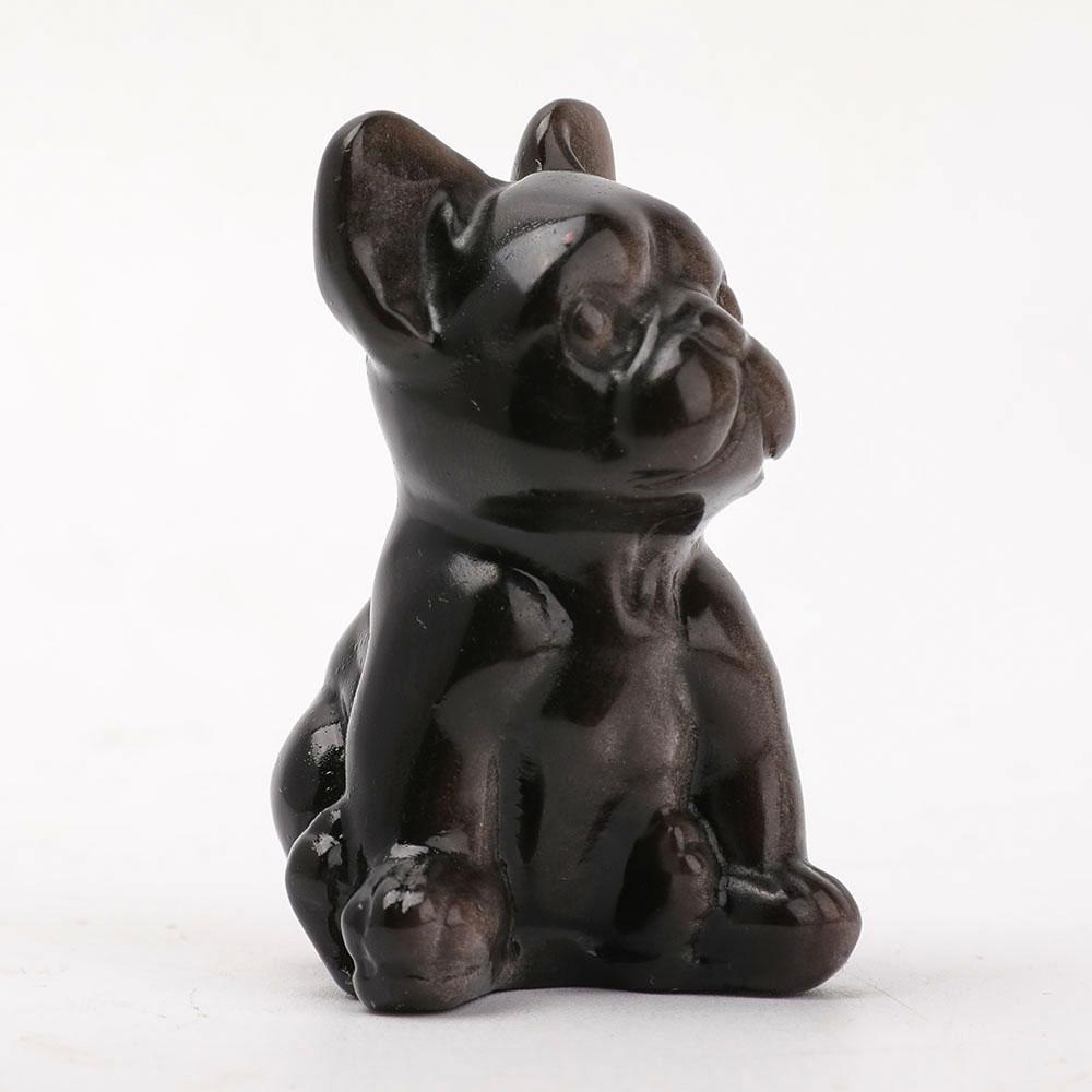 Silver Obsidian Dog Carving Wholesale Crystals