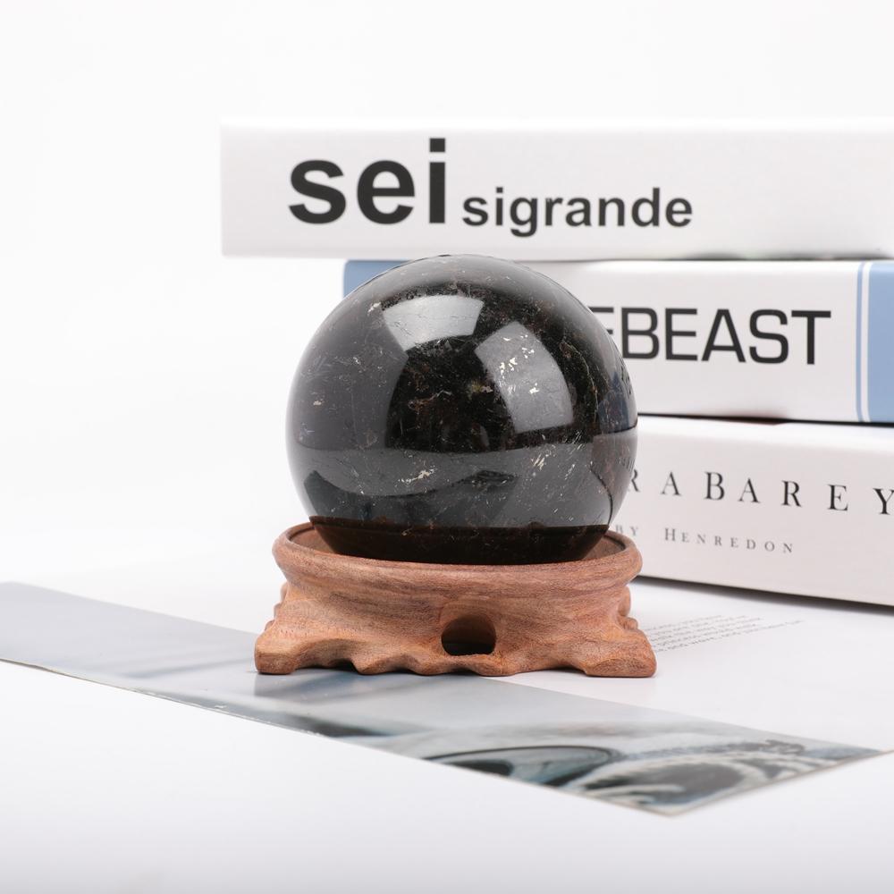 Astrophlite Sphere With Wooden Stand 1 Set Wholesale Crystals