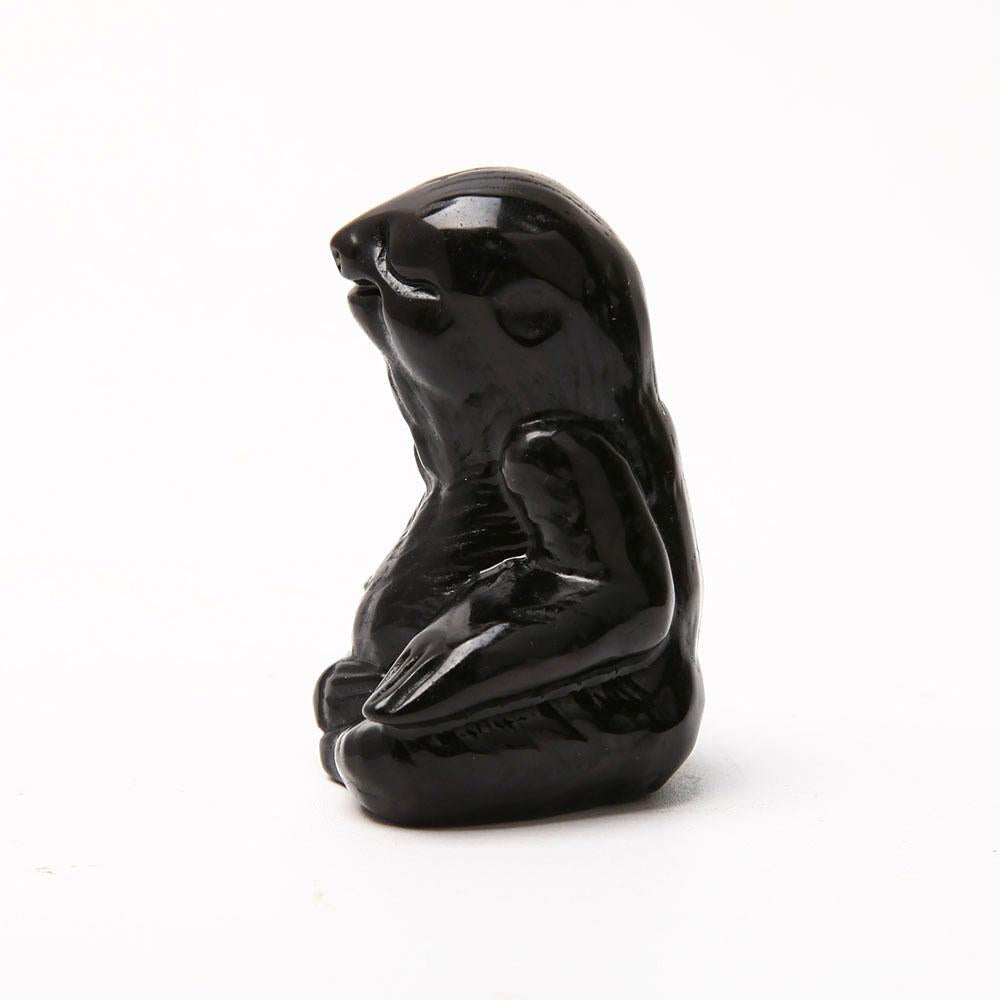 Black Obsidian Hand Carved Sloth Wholesale Crystals