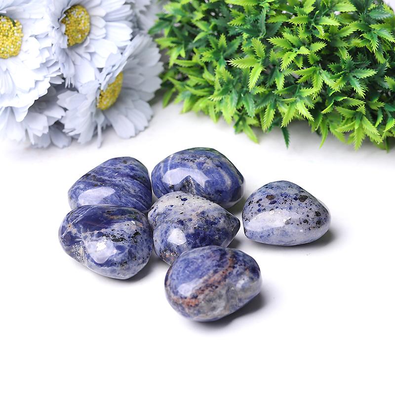 2" Sodalite Heart Crystal Carvings Wholesale Crystals