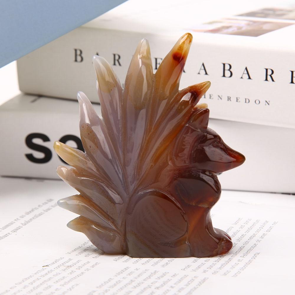 Druzy Agate Nine Tail Fox Carvings Wholesale Crystals