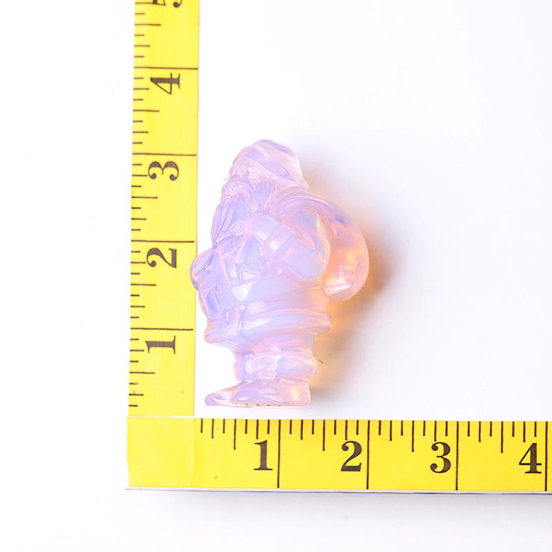 3" Pink Opalite Santa Claus Crystal Carvings for Christmas Wholesale Crystals