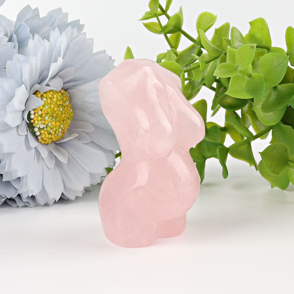 2.5" Rose Quartz Pregnant Crystal Carvings Wholesale Crystals