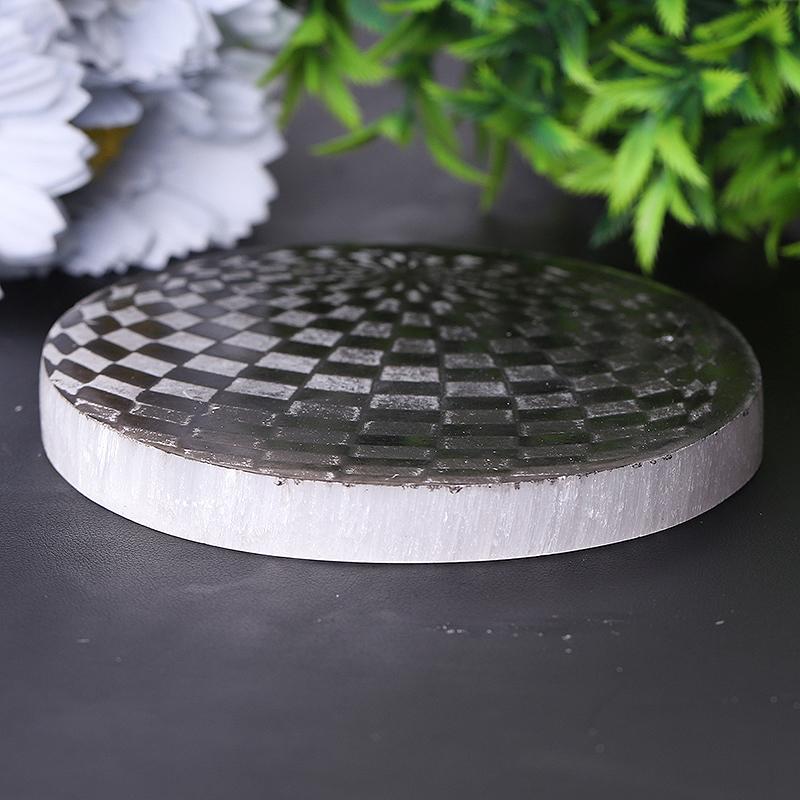 4" Selenite Plate with Print Wholesale Crystals