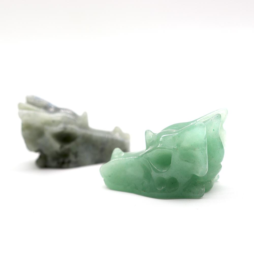 Crystal Dragon Head Skull Hand Carved Realistic Dragon Head Statue Wholesale Crystals