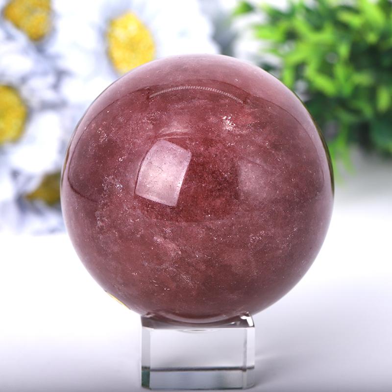 2.0"-4.5" Strawberry Quartz Sphere Wholesale Crystals