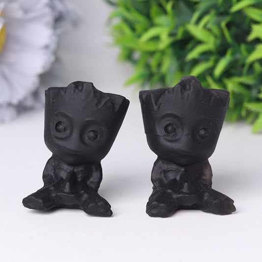 Black Obsidian Groot Crystal Carvings Wholesale Crystals