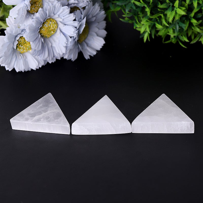 2" Triangle Selenite Slab Crystal Charging Plate Wholesale Crystals