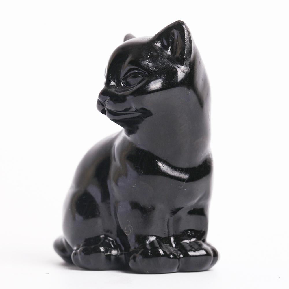 Black Obsidian Crystal Carving Cat Wholesale Crystals