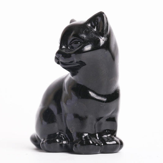 Black Obsidian Crystal Carving Cat Wholesale Crystals
