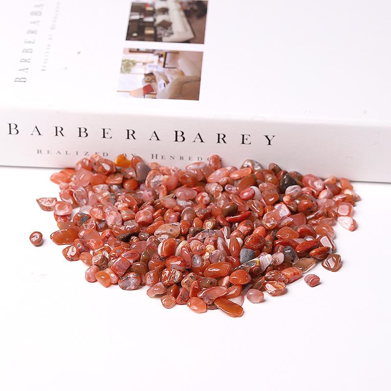 0.1kg Different Size Natural Carnelian Chips Crystal Chips for Decoration Wholesale Crystals