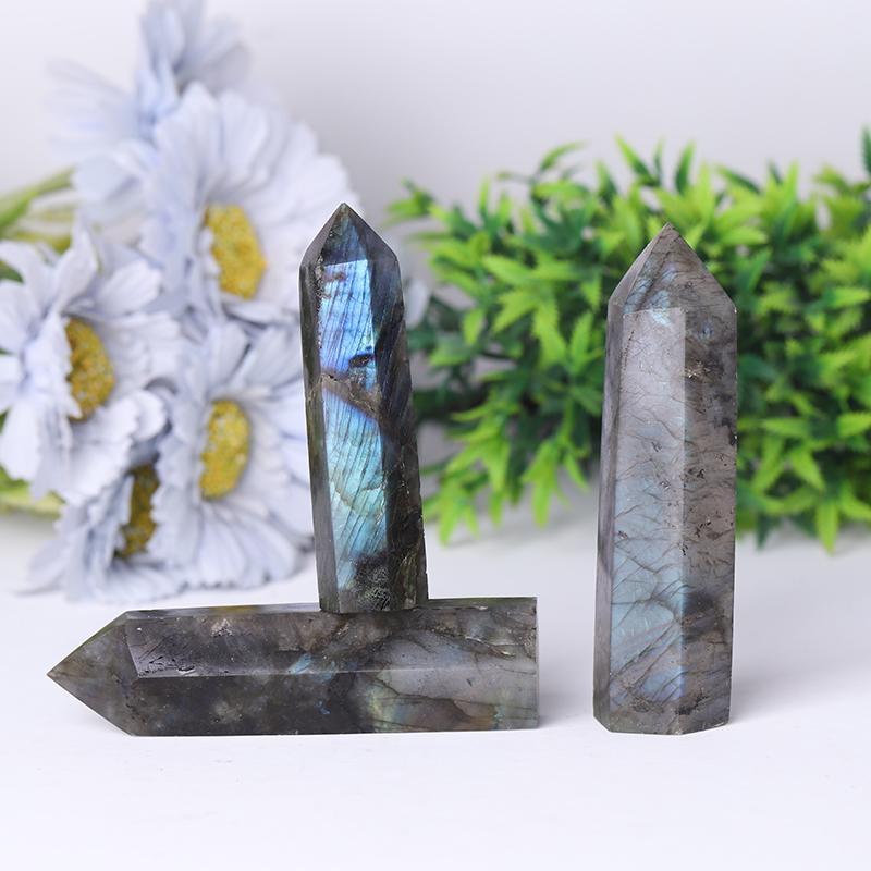 Natural Labradorite Point Healing Crystal Tower for Collection Wholesale Crystals