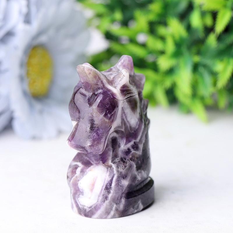2.3" Dream Amethyst Unicorn Crystal Carvings Wholesale Crystals