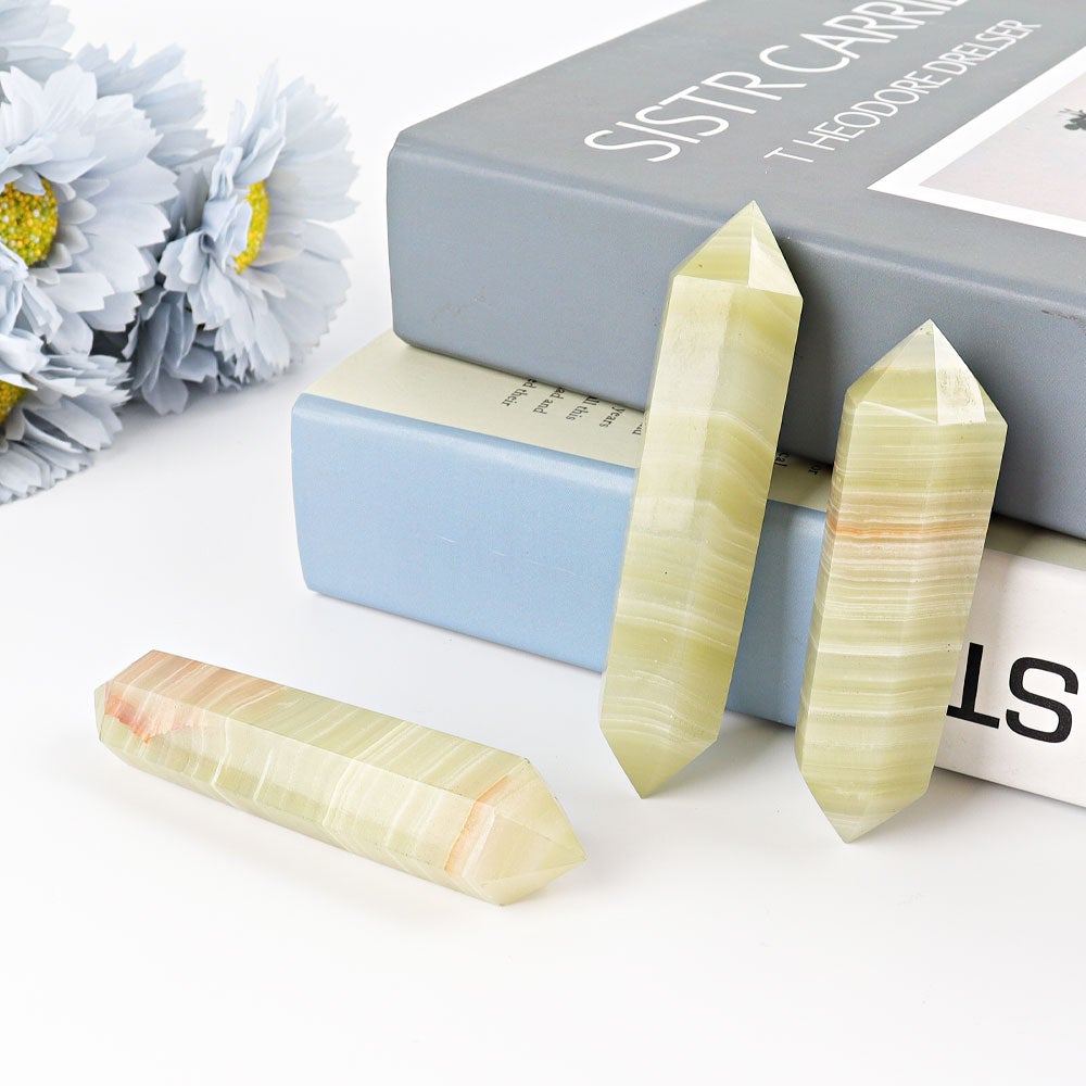 3.0-4.0" Set of 3 Afghan Jade Double Terminated Crystal Point Wholesale Crystals