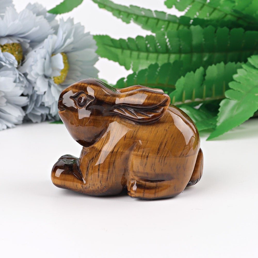 2.4" Tiger's Eye Rabbit Crystal Carving Wholesale Crystals