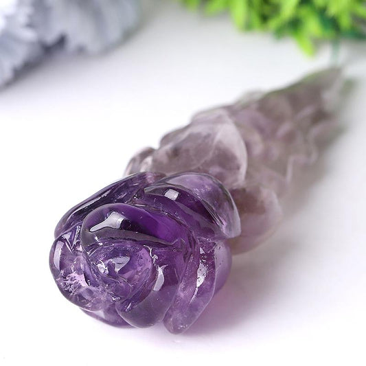 7.5" Amethyst Rose Crystal Carvings Wholesale Crystals