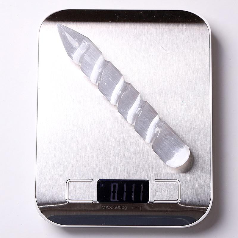 6" Spiral White Selenite Wand Wholesale Crystals