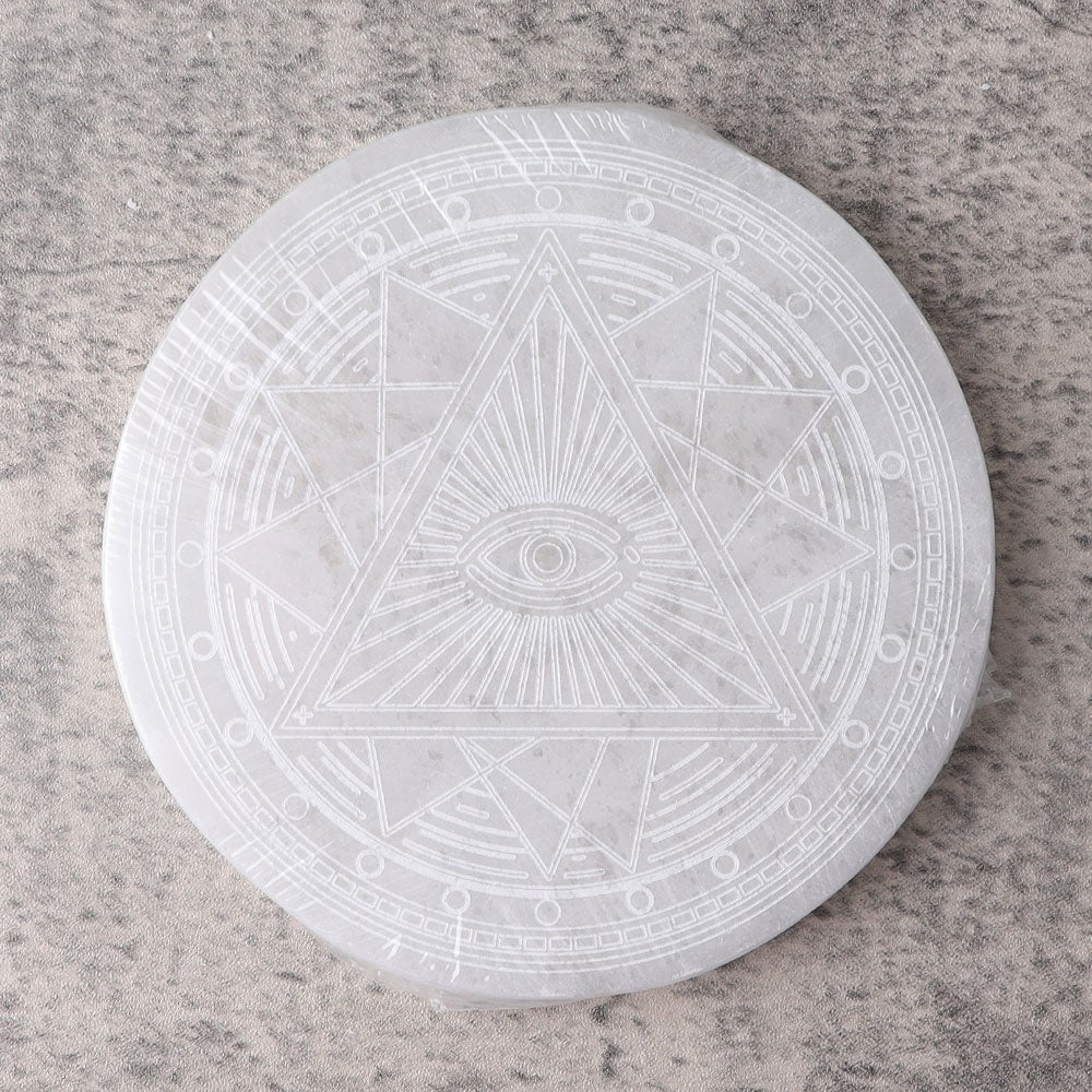 15cm Round Selenite Coaster Wholesale Crystals
