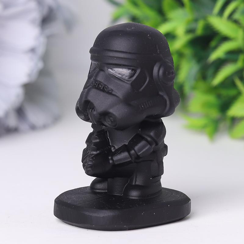 2.5" Black Obsidian Darth Vader Crystal Carvings Wholesale Crystals
