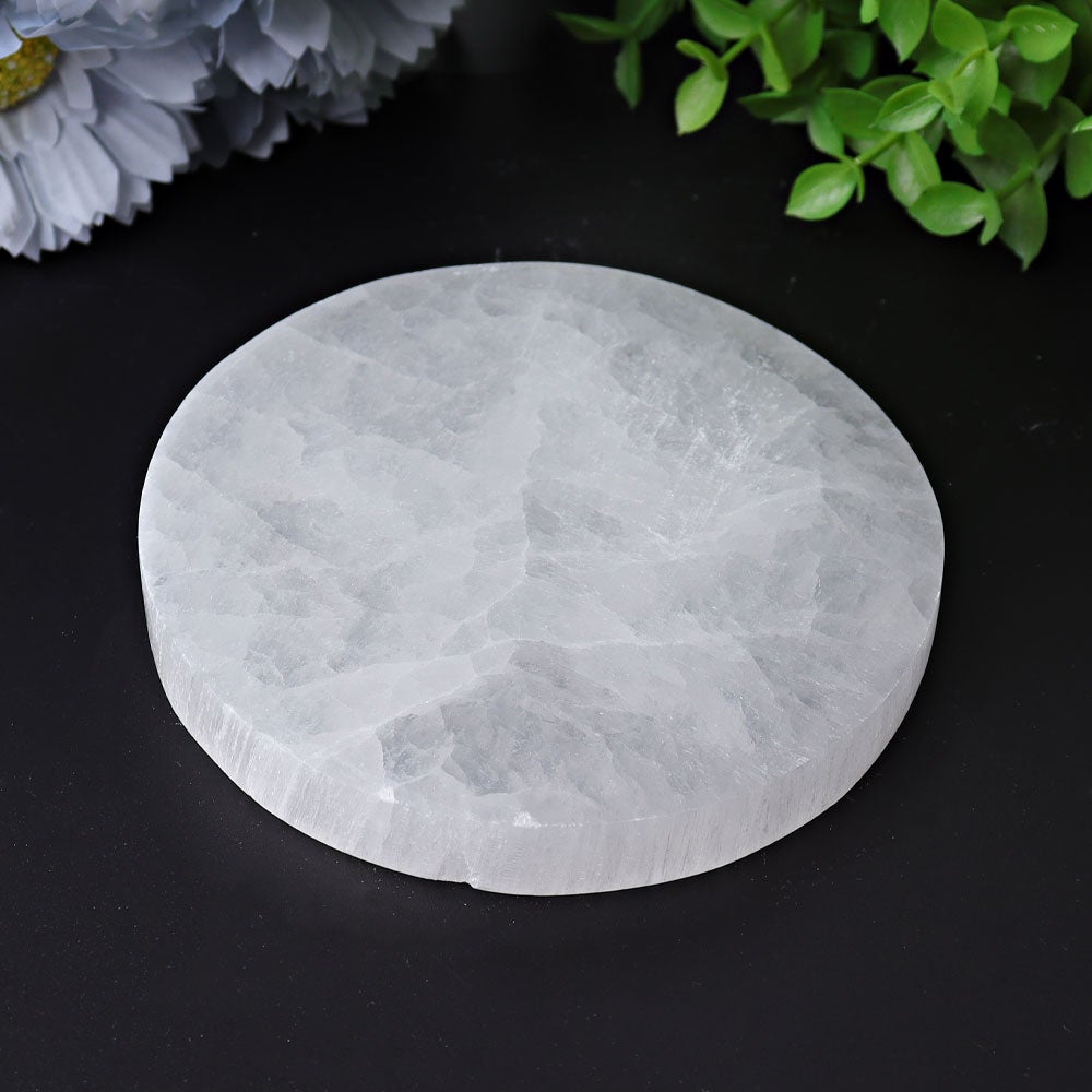 4" Selenite Coaster with Printing Wholesale Crystals