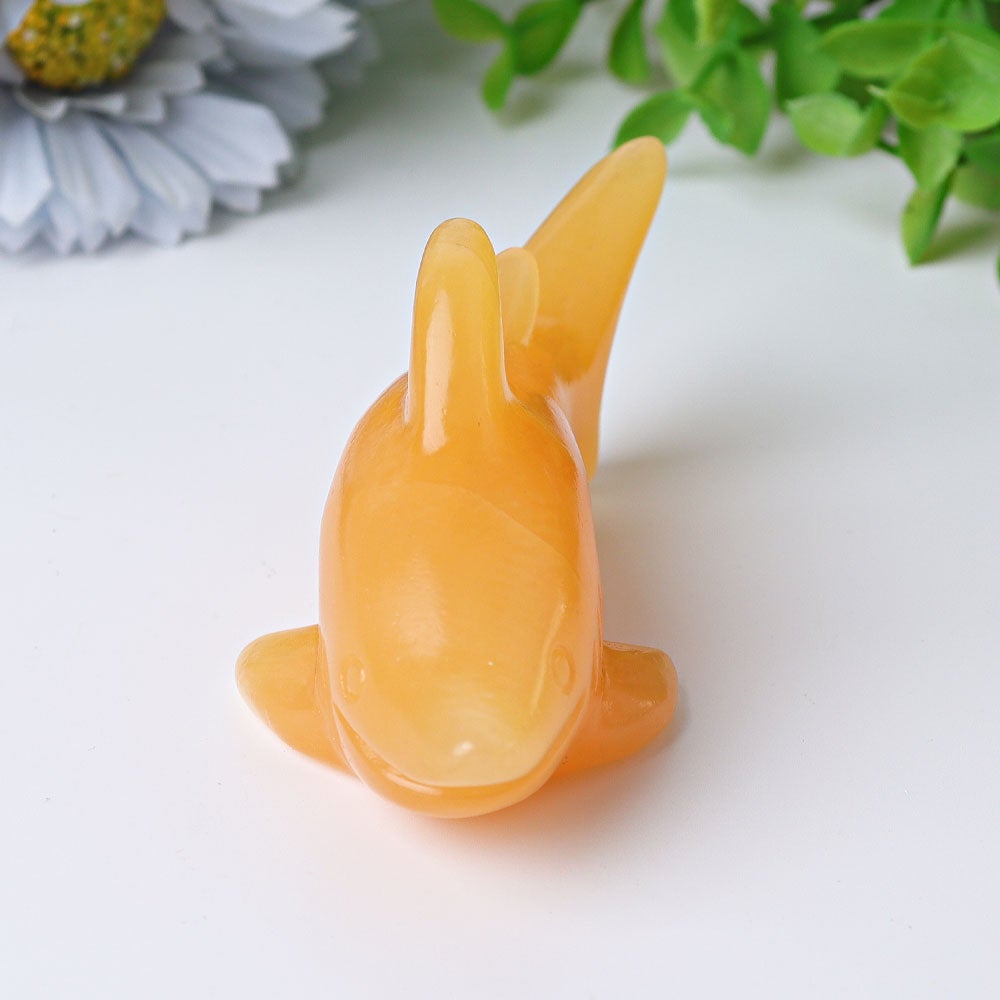 4" Honey Calcite Shark Crystal Carvings Wholesale Crystals