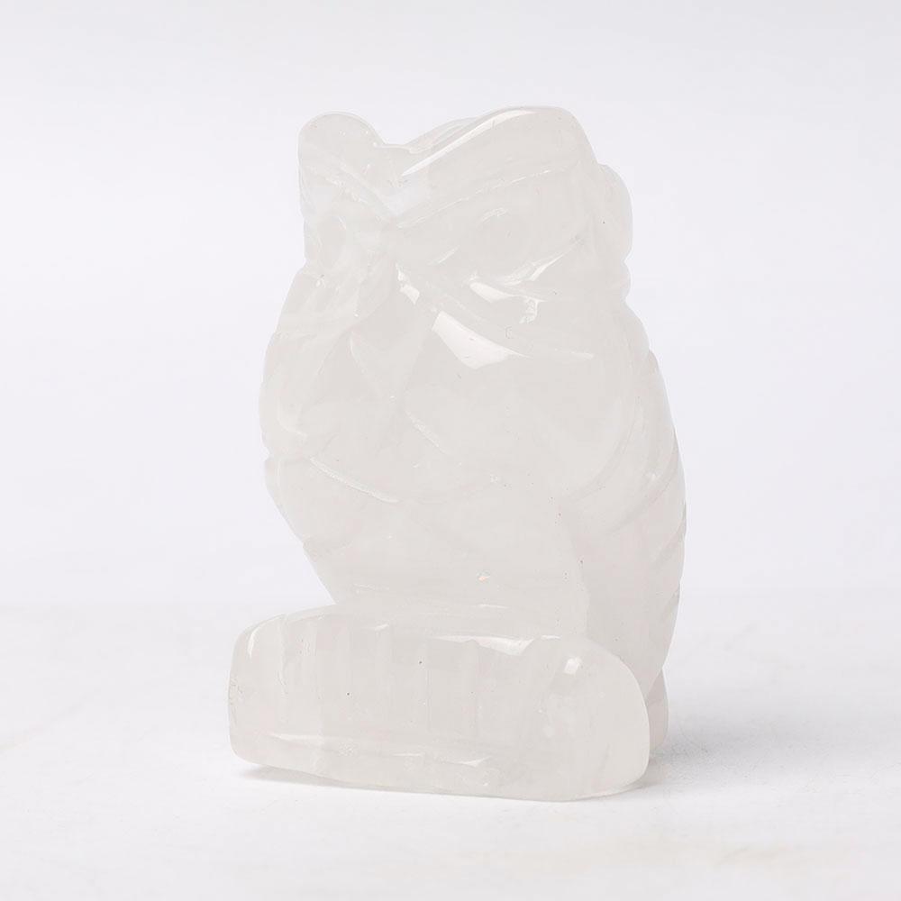 2.0" Clear Quartz Owl Figurine Crystal Carvings Wholesale Crystals