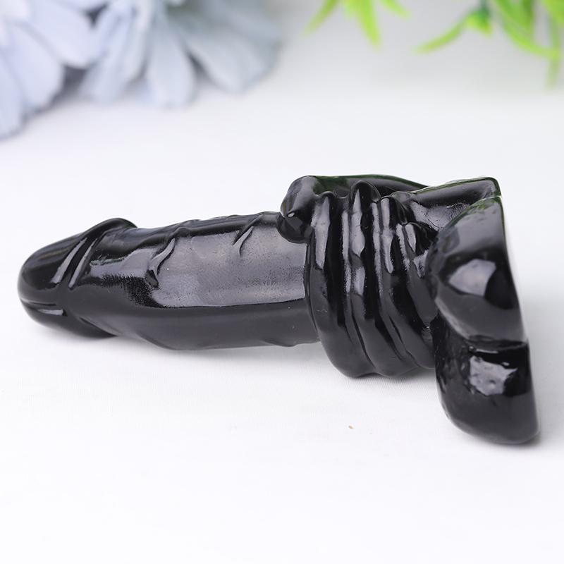 2.5-3.0" Black Obsidian Penis Crystal Carvings Wholesale Crystals
