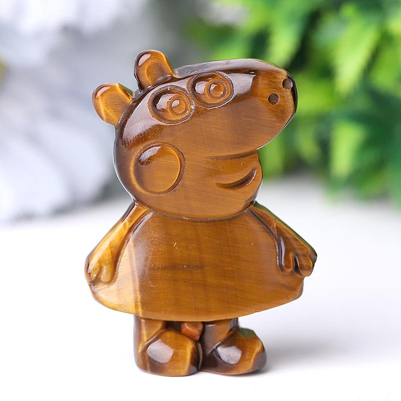 1.8" Peppa Pig Crystal Carvings Wholesale Crystals