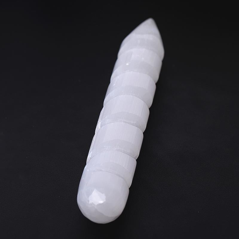 6" Spiral White Selenite Wand Wholesale Crystals