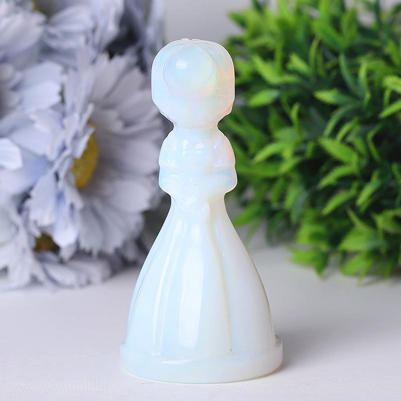 4" Wholesale Opalite Princess Carvings for Decoration Wholesale Crystals