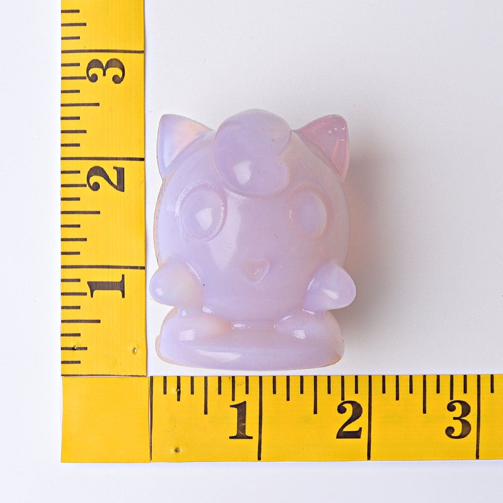 2.2" Pink Opalite Jiggly Puff Crystal Carvings Wholesale Crystals