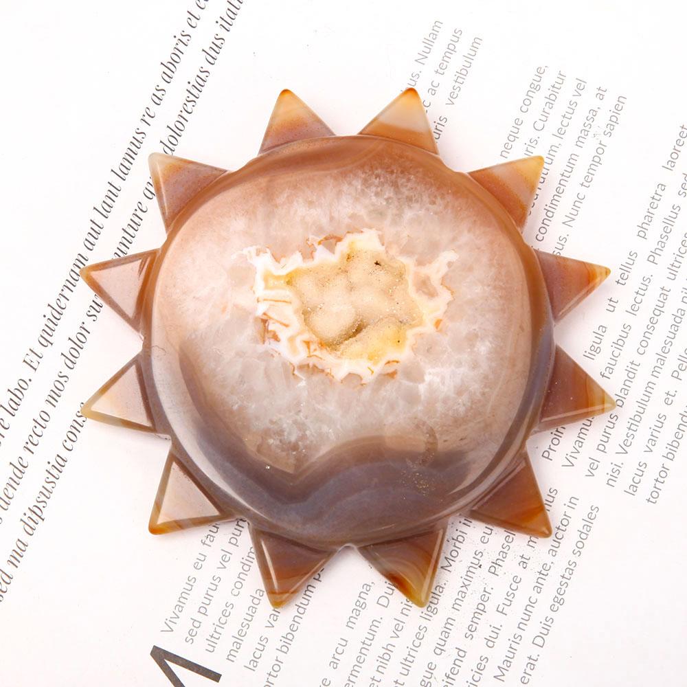Druzy Agate Sun Carvings Wholesale Crystals