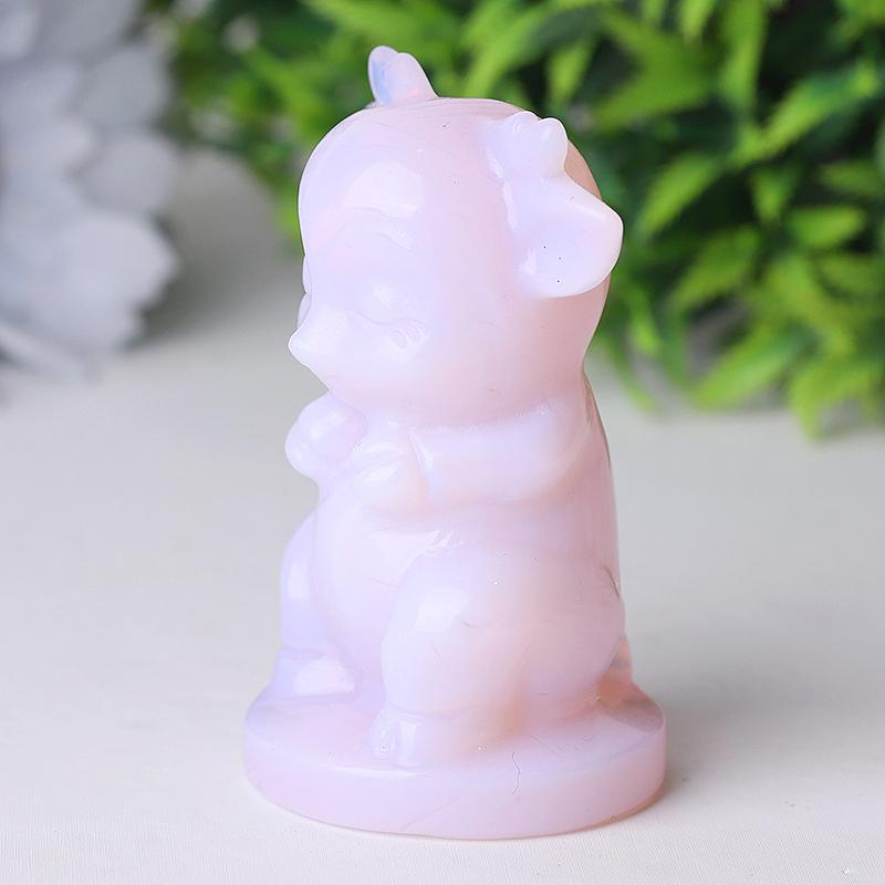 2.5" Pink Opalite Crystal Carvings Wholesale Crystals